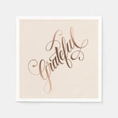 Faux-foil elegant Grateful script voor Thanksgivin Servet (Voorkant)