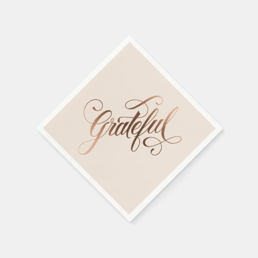 Faux-foil elegant Grateful script voor Thanksgivin Servet (Hoek)