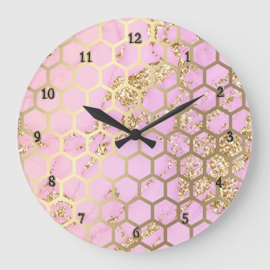 faux foil en chunky glitter honingraat grote klok (Voorkant)