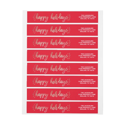 Faux Foil Gold Prettige feestdagen Return Address  (Vel)