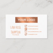 Faux Foil Social Media Logo & Foto Visitekaartje (Voorkant)