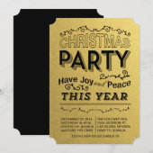 Faux Foild Gold Vakantie Party uitnodiging (Voorkant / Achterkant)