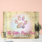 faux folie achtergrond glitter poot print logo acryl bord (Huwelijk)