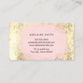 FAUX folie cirkel roze waterverf op FAUX goud Visitekaartje (Achterkant)