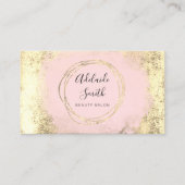 FAUX folie cirkel roze waterverf op FAUX goud Visitekaartje (Voorkant)