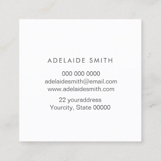 FAUX folie cirkel roze waterverf Vierkante Visitekaartje (Achterkant)