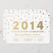 Faux Folie Confetti | Uitnodiging tot Afstuderen (Voorkant / Achterkant)