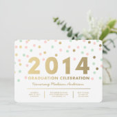 Faux Folie Confetti | Uitnodiging tot Afstuderen (Staand voorkant)