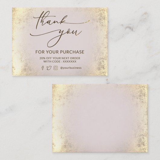 faux folie dank u kaart visitekaartje (Voorkant / Achterkant)