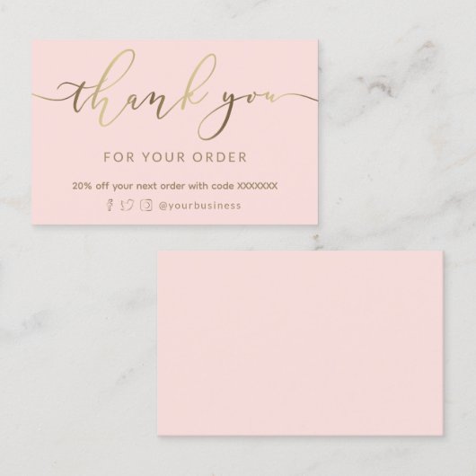 faux folie dank u kaart visitekaartje (Voorkant / Achterkant)