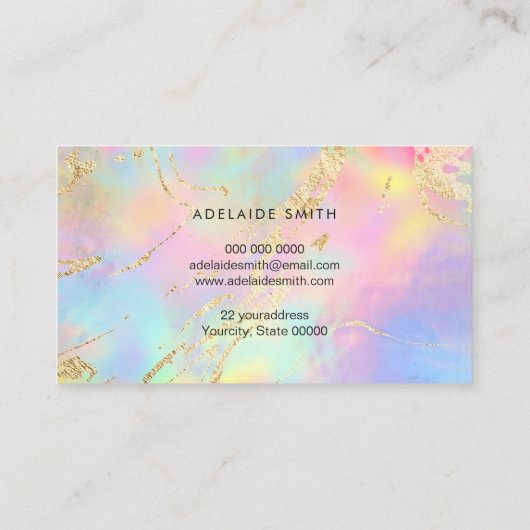 Faux folie details FAUX holografische gradiënten Visitekaartje (Achterkant)