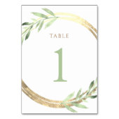 faux folie en groen blad Tabel Nummer 1 Kaart (Voorkant)