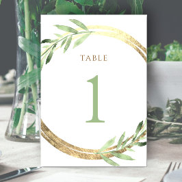 faux folie en groen blad Tabel Nummer 1 Kaart