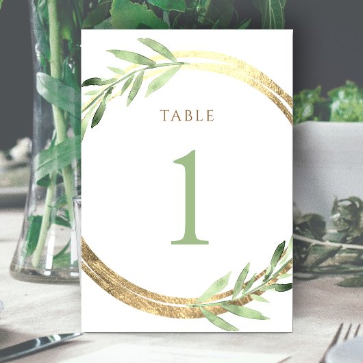 faux folie en groen blad Tabel Nummer 1 Kaart