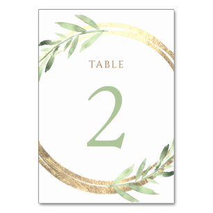 faux folie en groen blad Tabel Nummer 2 Kaart
