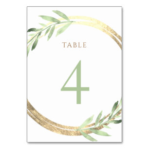 faux folie en groen blad Tabel Nummer 4 Kaart