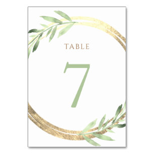 faux folie en groen blad Tabel Nummer 7 Kaart