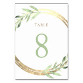 faux folie en groen blad Tabel Nummer 8 Kaart (Achterkant)