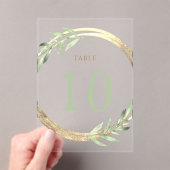 faux folie en groen Tabel Nummer 10 Acryl Uitnodigingen (Insitu (Draagbaar))