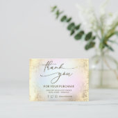 Faux folie en Pastel Cloud Dank je kaart Visitekaartje (Staand voorkant)