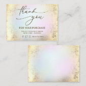 Faux folie en Pastel Cloud Dank je kaart Visitekaartje (Voorkant / Achterkant)