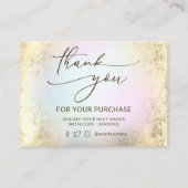 Faux folie en Pastel Cloud Dank je kaart Visitekaartje (Voorkant)