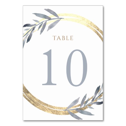 faux folie en stoffig blauw Tabel Nummer 10 Kaart (Voorkant)