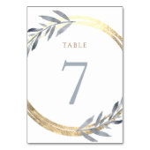 faux folie en stoffig blauw Tabel Nummer 7 Kaart (Achterkant)