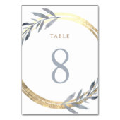 faux folie en stoffig blauw Tabel Nummer 8 Kaart (Achterkant)