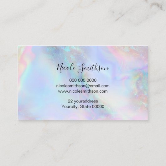 faux folie faux iridescence design visitekaartje (Achterkant)