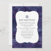 Faux folie gestreept Bat Mitzvah Kaart (Voorkant)