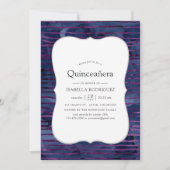 Faux folie gestreepte Quinceanera Kaart (Voorkant)