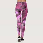 Faux Folie glanzend look zilver & roze luipaard pr Leggings (Achterkant)