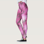 Faux Folie glanzend look zilver & roze luipaard pr Leggings (Links)