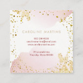 FAUX folie glitter waterverf blush vlinder Vierkante Visitekaartje (Achterkant)