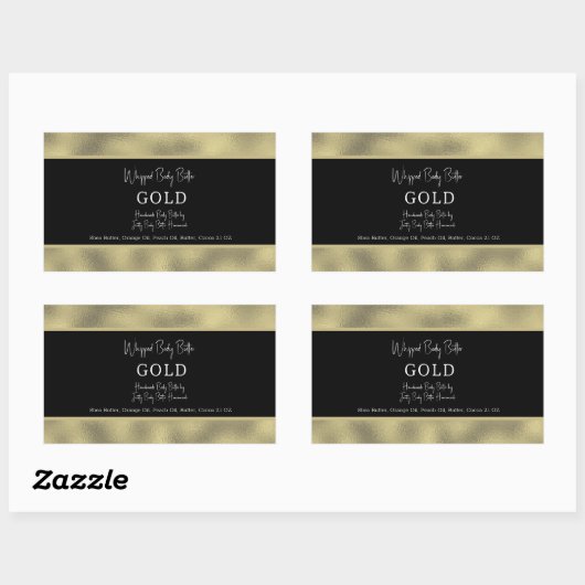 Faux Folie Gold Bath Branding Verpakking Rechthoekige Sticker (Vel)