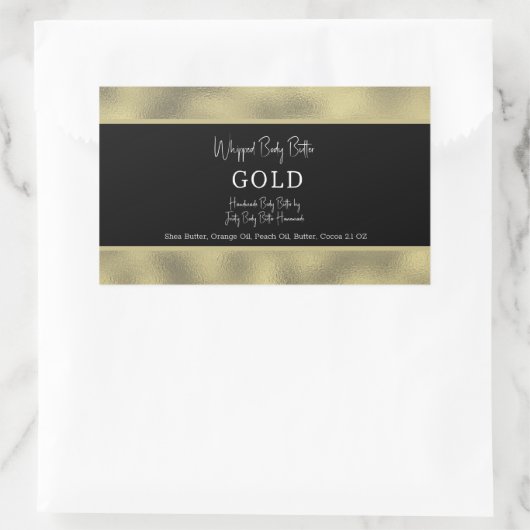 Faux Folie Gold Bath Branding Verpakking Rechthoekige Sticker (Tas)