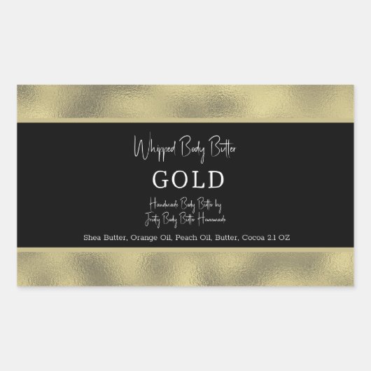 Faux Folie Gold Bath Branding Verpakking Rechthoekige Sticker (Voorkant)