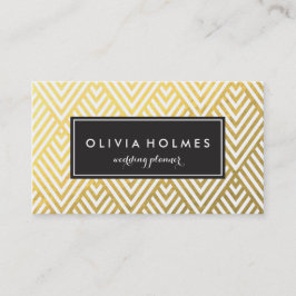 Faux Folie Gold Chevron Pattern Visitekaartje