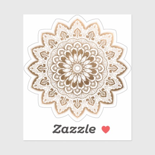 Faux Folie Gold Hand Drawn Mandala Sticker (Vel)