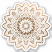 Faux Folie Gold Hand Drawn Mandala Sticker (Voorkant)