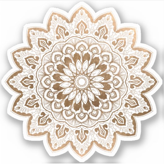 Faux Folie Gold Hand Drawn Mandala Sticker (Voorkant)