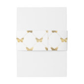 Faux Folie Gold Lattice Butterfly Patroon Uitnodigingen Wikkel (Achterkant Voorbeeld)
