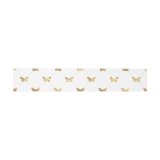 Faux Folie Gold Lattice Butterfly Patroon Uitnodigingen Wikkel (Vlak)