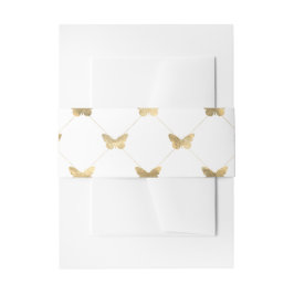Faux Folie Gold Lattice Butterfly Patroon Uitnodigingen Wikkel