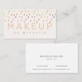 Faux Folie Gold Rain Drops Make-up Artiest Visitekaartje (Voorkant / Achterkant)