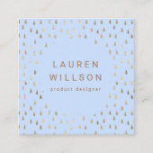 Faux Folie Gold Rain Drops Trendy Vierkante Visitekaartje (Voorkant)
