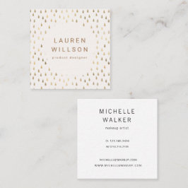 Faux Folie Gold Rain Drops Trendy Vierkante Visitekaartje