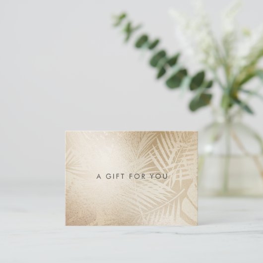 Faux folie Gold Tropical Cadeaubon Visitekaartje (Staand voorkant)