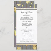 Faux Folie Golden Arrows Grijs Slim Dinner Menu (Voorkant / Achterkant)